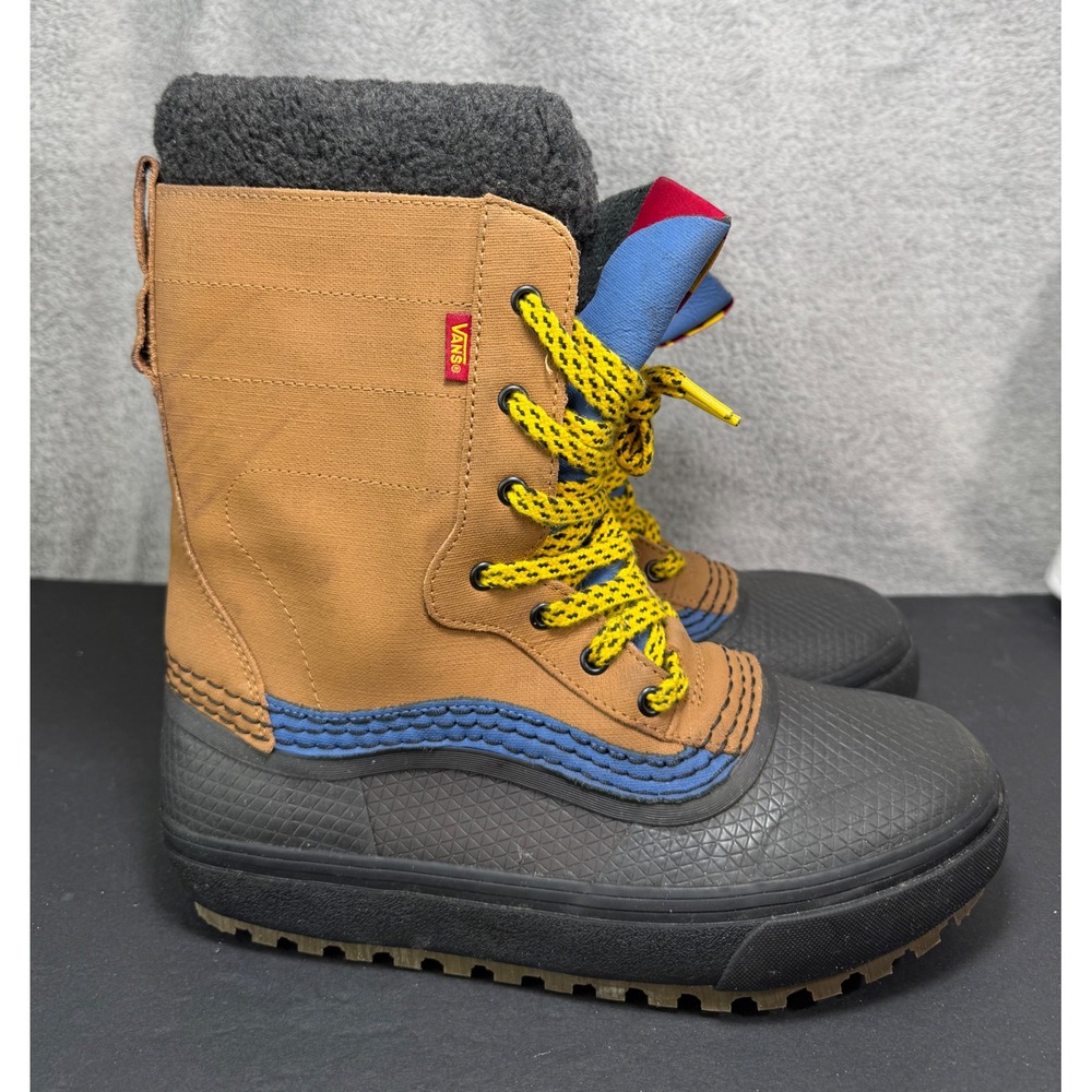 Vans Standard Snow MTE Boots Mens 9 Tan Black Blue Yellow Winter Waterproof Lug